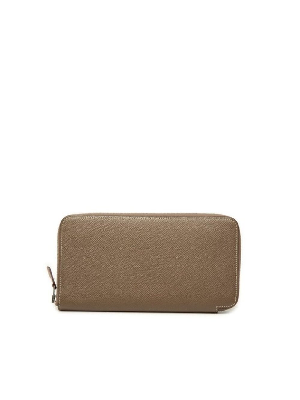 Hermes Azap Silk les Sangles Round Zip Wallet Etoupe Brown Veau